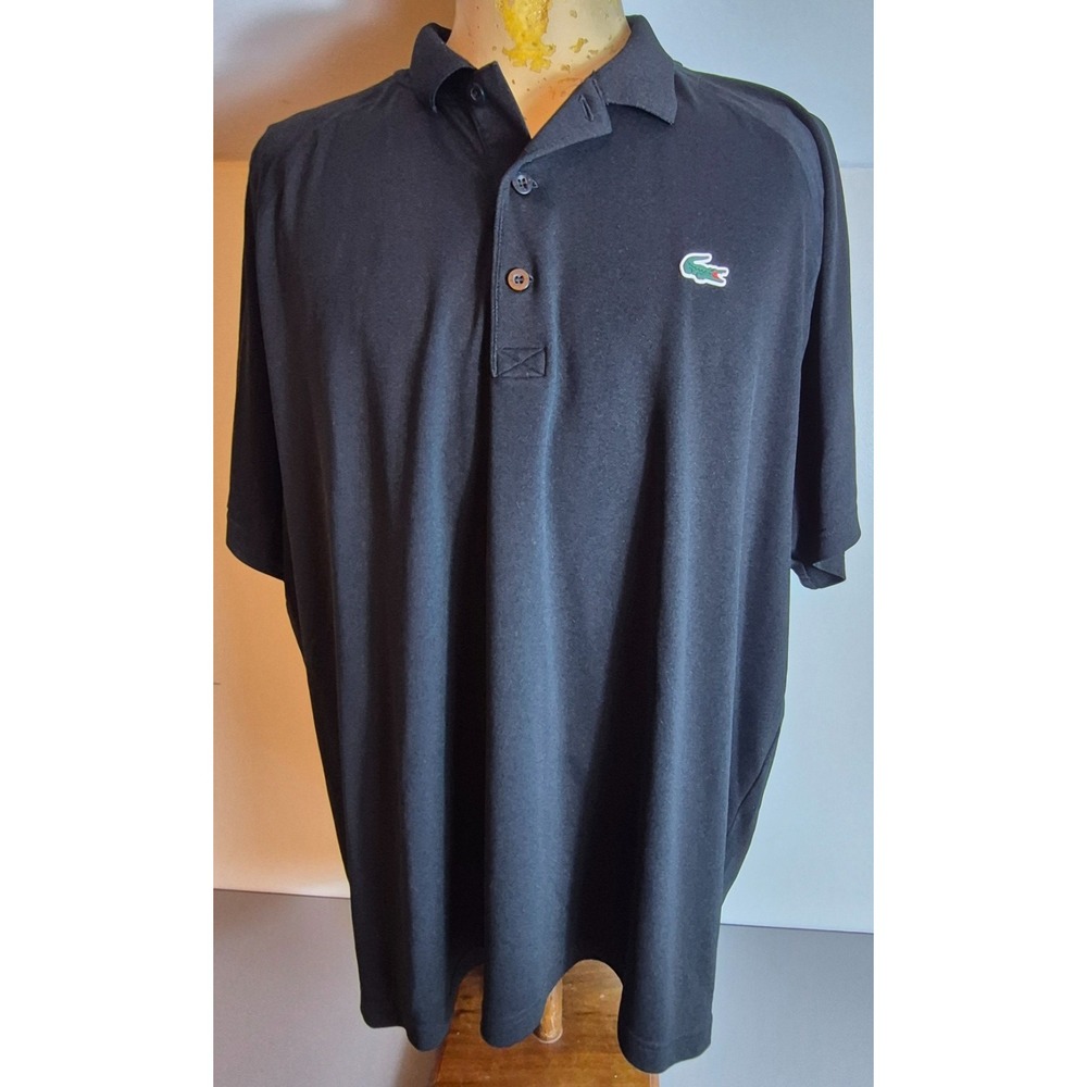 Lacoste Sport Mens Polo Shirt FR 9 US 4XL Black Ultra Dry Wicking